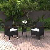  3-dijelni vrtni blagovaonski set od poliratana crni | shoptok.hr