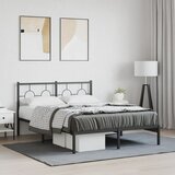  Metalni okvir za krevet s uzglavljem crni 140x190 cm | shoptok.hr