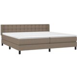  Box spring postelja z vzmetnico taupe 200x200 cm blago, (20999281) | Shoptok.si