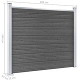  Set panela za ogradu WPC 872 x 146 cm crni | shoptok.hr