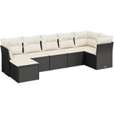  7-dijelni set vrtnih sofa od poliratana s jastucima crni | shoptok.hr