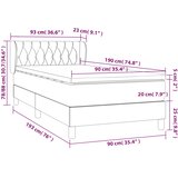 Box spring krevet s madracem ružičasti 90x190 cm baršunasti | shoptok.hr
