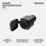 Deltaco SMART HOME Vanjska WiFi Utičnica, IP44, 13A, Crna | shoptok.hr