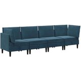  Komplet pohištva za dnevno sobo z blazino 4 pcs Modra Žamet, (5000283117) | Shoptok.si