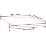 Tenda na ručno uvlačenje bordo 450 x 350 cm | shoptok.hr