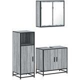  3-dijelni set kupaonskog namještaja siva boja hrasta drveni | shoptok.hr