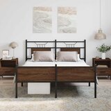  Okvir kreveta bez madraca smeđi hrast 137x190 cm izrađeno drvo | shoptok.hr