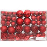  Set božićnih kuglica od 111 komada crveni od polistirena | shoptok.hr