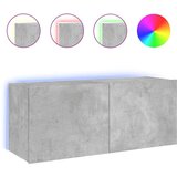 vidaXL Stenska TV omarica z LED lučkami betonsko siva 100x35x41 cm | Shoptok.si