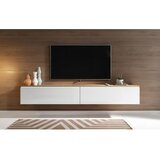 P & B nizka omarica lowa, bela, barva hrasta, led | Shoptok.si