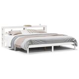 Maison Chic Posteljni okvir - Dvoposteljna postelja - Zakonska postelja brez vzmetnice bel 200x200 cm trdna borovina-J3741, (21775291) | Shoptok.si