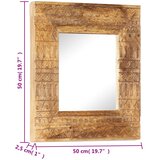  Ručno izrezbareno ogledalo 50 x 50 x 2,5 cm masivno drvo manga | Eponuda.com