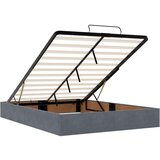  Otomanski krevet s madracima&amp LED tamnosivi 140x190cm baršunasti | shoptok.hr
