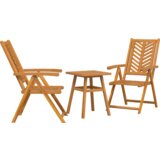 vidaXL Bistro set za vrt 3 pcs Smeđa Masivno bagremovo drvo | shoptok.hr