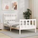 vidaXL Okvir kreveta s uzglavljem bijeli 90 x 200 cm od masivnog drva | shoptok.hr