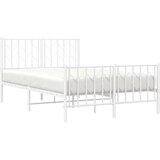  Metalni okvir kreveta uzglavlje i podnožje bijeli 120x190 cm | shoptok.hr