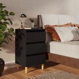 Furnova Nočna omarica z nogami iz trdnega lesa 2 kosa črna 40x35x69 cm, (21927059) | Shoptok.si