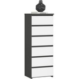 AKORD Cl6 Komoda, 6 Predalov, Grafitno Siva/Bela, (5000332112) | Shoptok.si