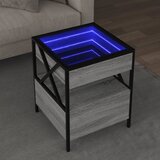 vidaXL Stolić s beskonačnim LED svjetlima boja hrasta 40 x 40 x 51 cm Cijene