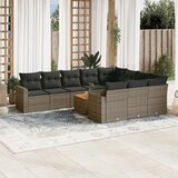 vidaXL 11-dijelni set vrtnih sofa od poliratana s jastucima sivi | shoptok.hr