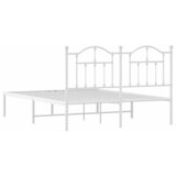 Metalni okvir za krevet s uzglavljem bijeli 135x190 cm | shoptok.hr