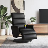 The Living Store Masažni naslanjač z naslonom za noge črno umetno usnje - Masažni Naslanjač, (21493718) | Shoptok.si