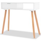 vidaXL Konzolna mizica iz masivne borovine 80x30x72 cm bela, (20625118) Cene