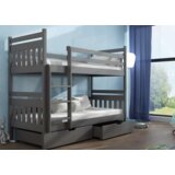 Adas drveni dečiji krevet na sprat sa fiokom- grafit - 180x80 cm Cene