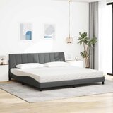 Krevet s madracem Hanko svjetlosivi 200 x 200 cm od tkanine | Eponuda.com
