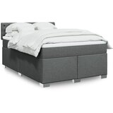 vidaXL Box spring postelja z vzmetnico temno siva 140x200 cm blago Cene