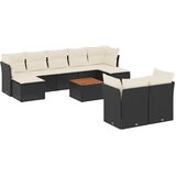  10-dijelni set vrtnih sofa s jastucima crni od poliratana | shoptok.hr
