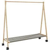  Stalak za odjeću s policama i kotačima 106x34x106,5 cm bambusa | shoptok.hr