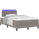 vidaXL Box Spring postelja z vzmetnico in LED Taupe 120x200 cm Tkanina, (22067280) | Shoptok.si