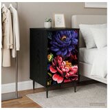 vidaXL Noćni ormar KIEL Crni hrast 36 x 33 x 61 cm Konstruirano drvo - Tamni cvjetni uzorak 1 Cijene