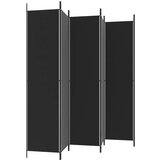Sobna pregrada s 6 panela crna 300 x 220 cm od tkanine | shoptok.hr