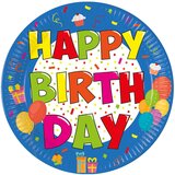 Procos sretan rođendan tanjuri za zabavu s natpisom happy birthday set od 8 komada | shoptok.hr