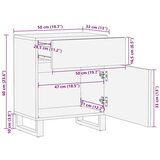  Nočna omarica Naravna 50 x 33 x 60 cm Masiven les manga, (5000107288) | Shoptok.si