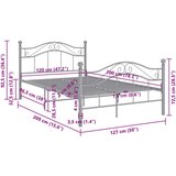  Za krevet sivi metalni 120 x 200 cm | shoptok.hr