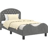  Krevet za djecu s uzglavljem Tamnosiva 80 x 160 cm Baršun | shoptok.hr