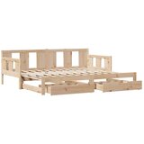 vidaXL Izvlečna dnevna postelja s predali 80x200 cm trdna borovina | Shoptok.si