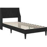  Krevetna konstrukcija s uzglavljem Crna 90 x 190 cm Baršun | shoptok.hr