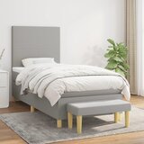 Box spring krevet s madracem svjetlosivi 90x190 cm od tkanine | shoptok.hr