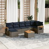 vidaXL 8-dijelni set vrtnih sofa od poliratana s jastucima sivi | shoptok.hr