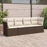  4-dijelni set vrtnih sofa od poliratana s jastucima smeđi | shoptok.hr