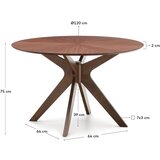 Kave Home Okrugao blagovaonski stol s pločom stola u dekoru oraha ø 120 cm Naanim – | shoptok.hr