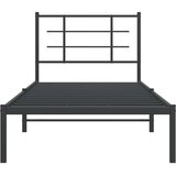  Metalni okvir za krevet s uzglavljem crni 90x200 cm | shoptok.hr