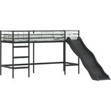  Krevet na kat za djecu s toboganom Crna i antracit 100 x 190 cm | shoptok.hr