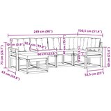  Set vanjskih sofa 6 kom. Prirodna i krem Smeđa 249 x 130,5 x 73 cm | shoptok.hr