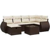 vidaXL 7-dijelni set vrtnih sofa od poliratana s jastucima smeđi | shoptok.hr