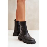 Boto Women's Eco Leather Ankle Boots With Zipper And Decorative Details Black Reritha | shoptok.hr